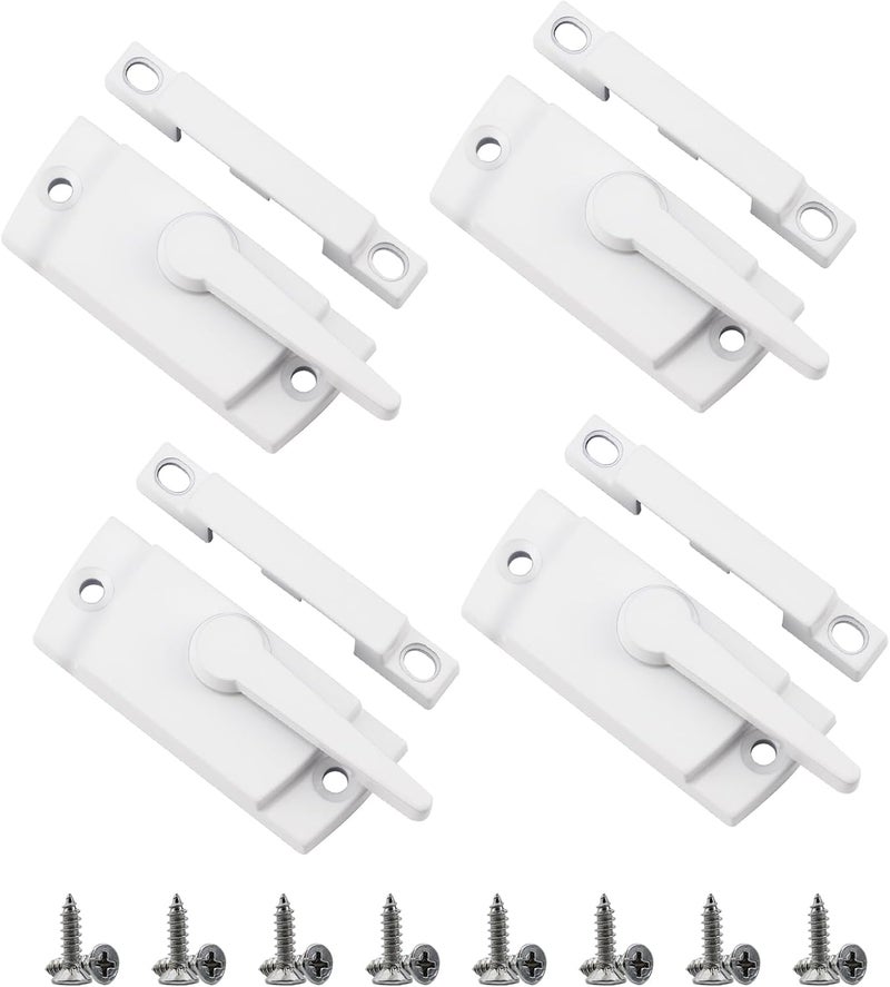 Aecsze Window Sash Locks, 4 PCS Window Latches Replacement, Window Locks for up and Down Windows, Replacement Window Locks for Vertical and Horizontal Sliding Windows - Image 1